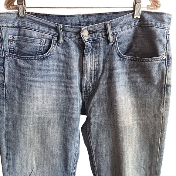 Levis Mens 514 Jeans W34 L34 Distressed Denim Relaxed Fit - Picture 2 of 6